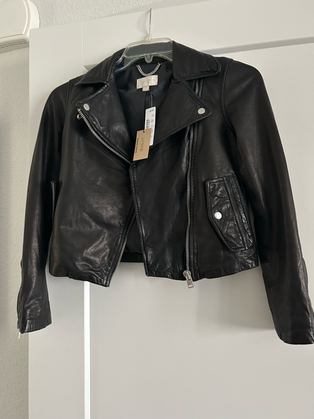 J. Crew Black Leather Moto Jacket